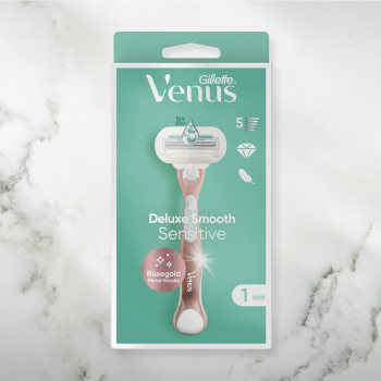 Gillette Venus Deluxe Smooth Sensitive Aparat de ras + rezervă lame - imagine 3